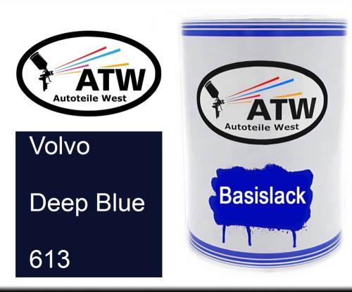 Volvo, Deep Blue, 613: 500ml Lackdose, von ATW Autoteile West.